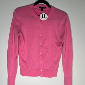 Hot Pink Barbie Pink Crew Neck Fitted Sweater Cardigan Slim Fit Sweater